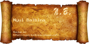 Nyul Balbina névjegykártya